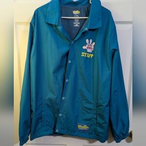 Blue GLOVE WORLD Jacket with Glove World Design